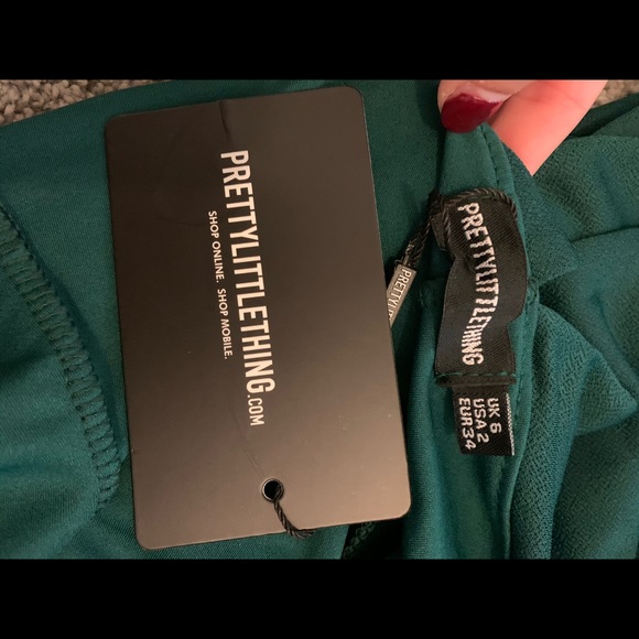 Emerald Green Bandeau Split Maxi Dress - Picture 5 of 5